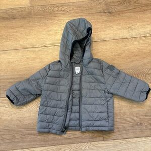 GAP Kids Gray Hooded Puffer Coat